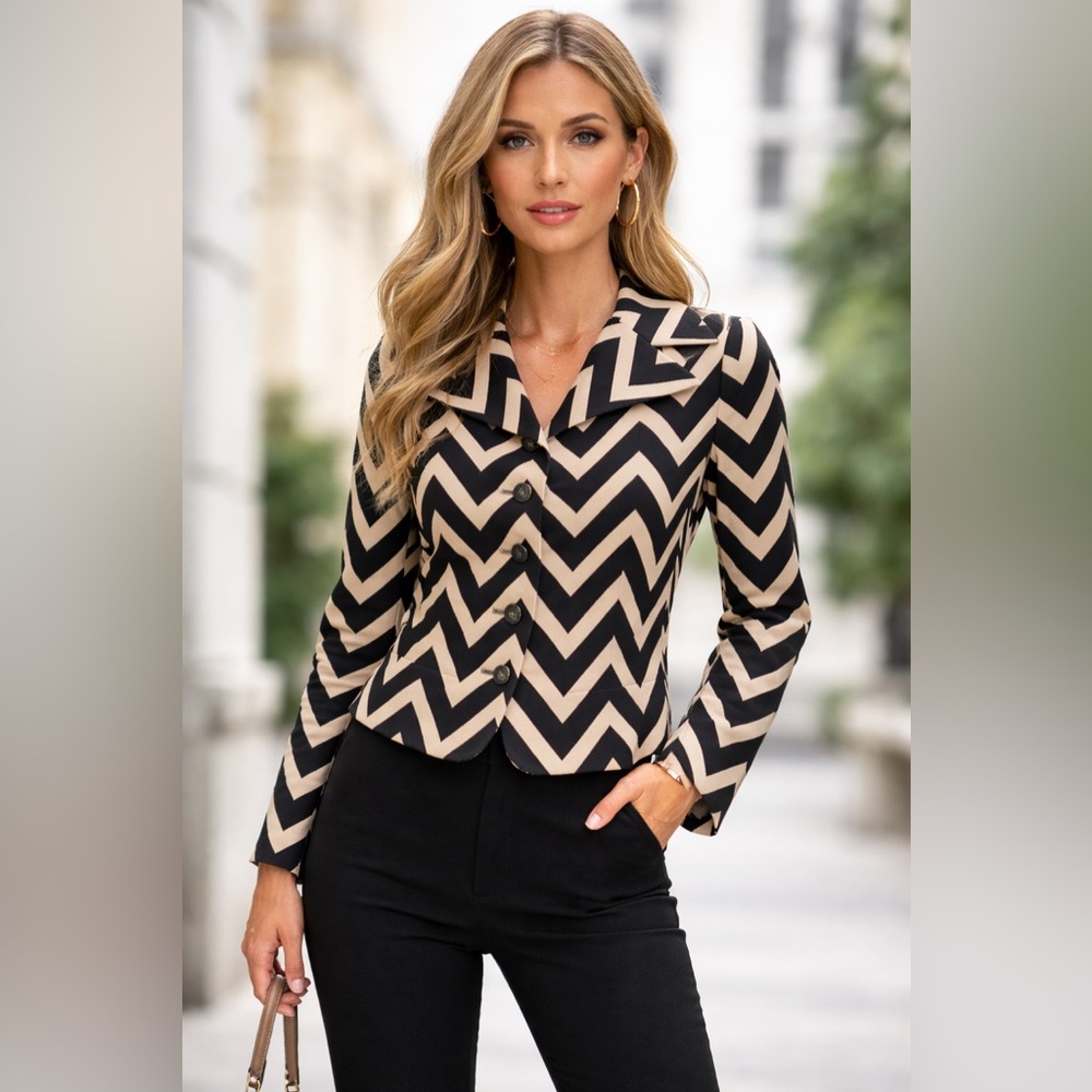 ESCADA Cream & Brown Evening Cocktail Blazer Jacket